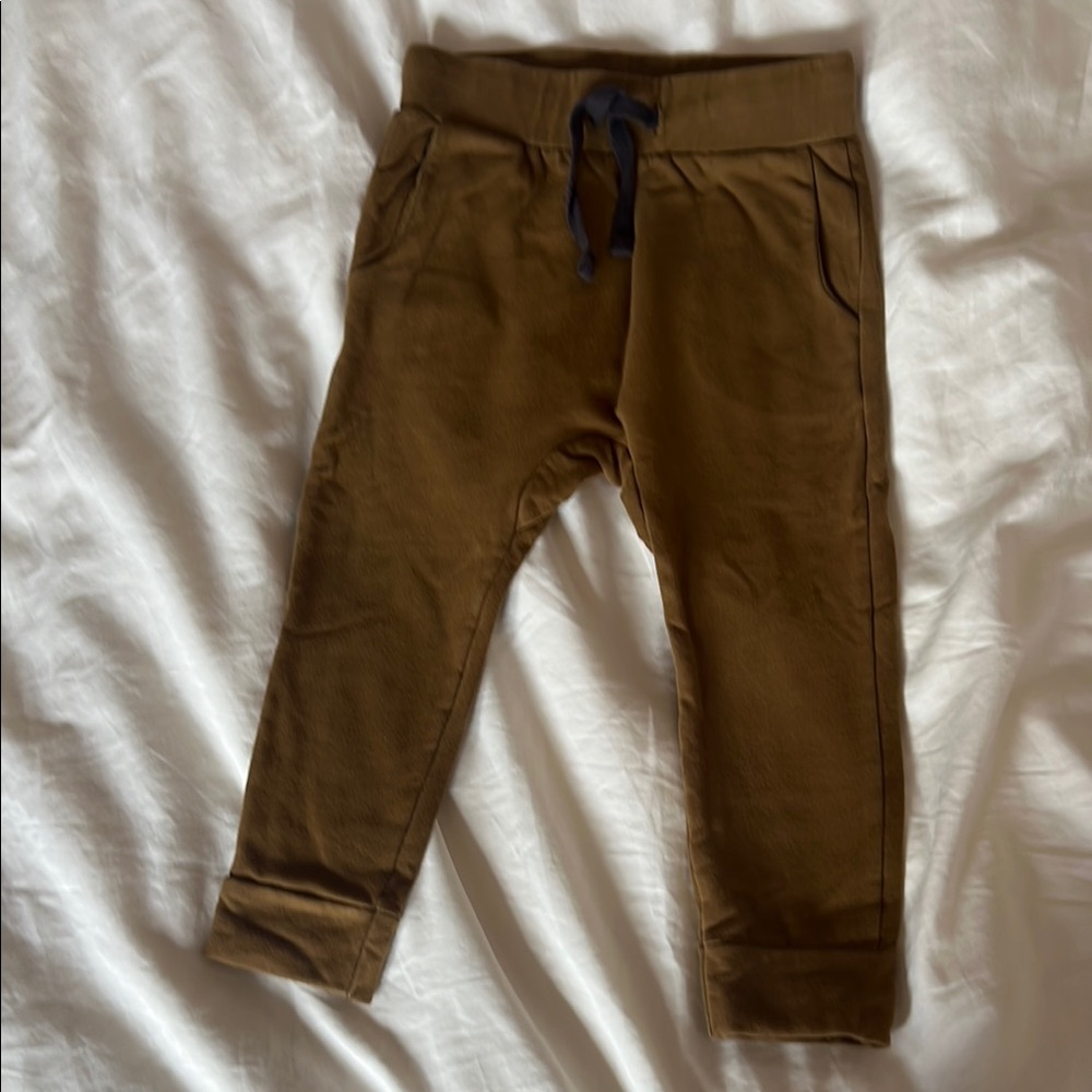 Brown Cozy Sweatpants with Elastic Waistband
